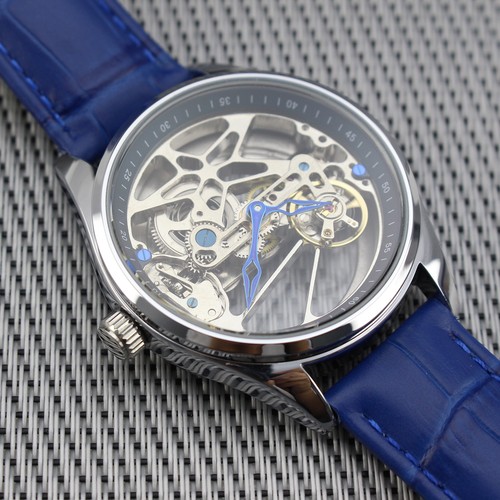 Orologio uomo 41mm pelle blu - 41mm,